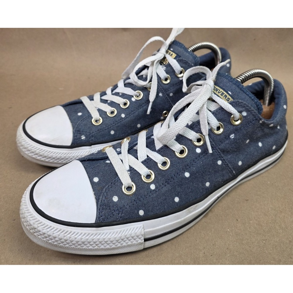 Converse (Sz 11) Chuck Taylor All Star Low Top Polka Dot Denim Sneakers Women's